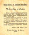 Informe - Matriculas gratuitas da ETC - 1957